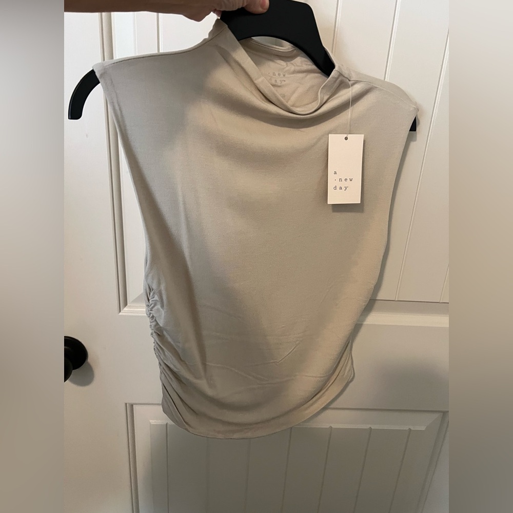 NWT A New Day Light Beige Sleeveless Top size S